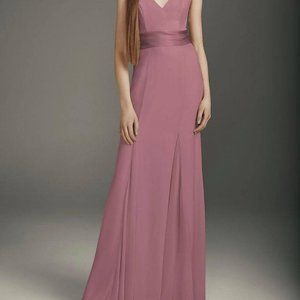 PROM Dress: Vera Wang V-NECK CREPE MERMAID BRIDESMAID DRESS-quartz Sz 2 and a sz